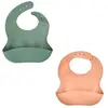 THERMOBABY Lot De 2 Bavoirs Silicone 1 Vert Cactus + 1 Peche