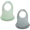 THERMOBABY MADE IN FRANCE Lot De 2 Bavoirs Bibou Vert Celadon - Gris Charme