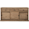 Buffet 3 portes + 3 tiroirs ALONG en pin massif finition aspect teck c...