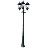 Lampadaire extérieur triple 230 cm vert et noir luminaire décoration