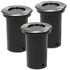 Set de 3 spot exterieur encastrable rond luminaire decoration acier inoxydable