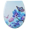 Helloshop26 Abattant WC de toilette avec abaissement automatique en duroplastique motif papillon-violet 19_0000694