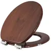 Helloshop26 Abattant wc siège de toilette à fermeture douce en mdf de hêtre foncé