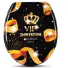 HELLOSHOP26 Abattant WC - VIP - Noir - Duroplastique - Abaissement automatique - Antibactérien