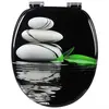 HELLOSHOP26 Abattant wc en mdf avec soft-close décoration galet gris noir 19_0000745