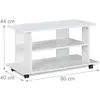 Copie de Meuble TV 2 compartiments console table sur roulettes 80 cm blanc