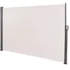 DÉCOSHOP26 Brise-vue panneau pour jardin ou terrasse paravent d'extérieur 300x180 cm en aluminium et tissu crème