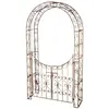 DÉCOSHOP26 Arche treillis de jardin avec portillon support pour plantes grimpantes metal marron vieilli 10_0003944