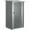 Helloshop26 Abri de jardin cabane cabanon maison de stockage remise extérieur hangar outils robuste 118,5 x 97 x 209,5 cm acier galvanisé gris 02_0022228