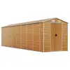 Helloshop26 Abri de jardin cabane cabanon maison de stockage remise extérieur hangar outils robuste clair 191 x 725 x 198 cm acier galvanisé marron 02_0022295