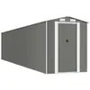 Helloshop26 Abri de jardin cabane cabanon maison de stockage remise extérieur hangar outils robuste clair 192 x 938 x 223 cm acier galvanisé gris 02_0022264