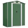 Helloshop26 Abri de jardin cabane cabanon maison de stockage remise extérieur hangar outils robuste 192 x 108 x 223 cm acier galvanisé vert 02_0022359