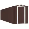 Helloshop26 Abri de jardin cabane cabanon maison de stockage remise extérieur hangar outils robuste foncé 192 x 772 x 223 cm acier galvanisé marron 02_0022324