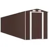Helloshop26 Abri de jardin cabane cabanon maison de stockage remise extérieur hangar outils robuste foncé 192 x 938 x 223 cm acier galvanisé marron 02_0022326