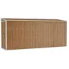 Helloshop26 Abri de jardin cabane cabanon maison de stockage remise extérieur hangar outils robuste mural 118 x 382 x 178 cm acier galvanisé marron 02_0022337