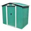 Helloshop26 Abri de jardin cabane cabanon maison de stockage remise extérieur hangar outils robuste métal 204 x 132 x 186 cm vert 02_0022390