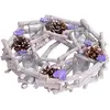 Decoshop26 Couronne de l'Avent ronde avec photophores décoration de Noël bois ø 30cm violet-gris