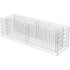 HELLOSHOP26 Jardinière lit surélevé plantes fleurs jardin à gabion 180 cm acier galvanisé 02_0001285