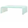 HELLOSHOP26 Meuble télé buffet tv télévision design pratique support pour moniteur 40 cm verre blanc 2502227