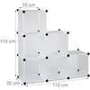 HELLOSHOP 26 etagere escalier 6 compartiments meuble bibliotheque separation blanc
