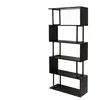 DÉCOSHOP26 Bibliothèque étagère autoportante meuble de rangement structure 3D 183x80cm 5 niveaux marron foncé métal noir