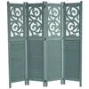 DÉCOSHOP26 Paravent 4 panneau par en bois vert 170 par 160