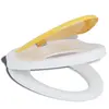 Helloshop26 Abattant WC   Fermeture douce   Blanc et Jaune