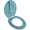 Helloshop26 Siège de toilette abattant avec couvercle en MDF Design de vieux bois