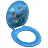 HELLOSHOP26 Sweiko - Siège de toilette abattant wc avec couvercle design de fond marin