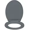 Helloshop26 Siège de toilette ovale fermeture en douceur - Gris