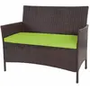 DÉCOSHOP26 Banc de jardin banquette en polyrotin marron chiné avec cou...