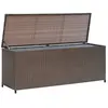 HELLOSHOP26 Coffre boîte meuble de jardin rangement marron 120 x 50 x 60 cm resine tressee