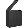HELLOSHOP26 Boîte a coussins coffre de rangement de jardin resine tressee 100 x 49 x 103,5 cm noir