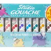 Pébéo 230199 Gouache Studio + Starter Set de 10 Tubes 20 ml + Pinceau