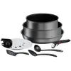 Batterie De Cuisine 8 Pièces Empilables Aluminium Revêtement Anti-adhésif Tous Feux Dont Induction Poignée Amovible Ingenio Daily Chef Tefal - La Batterie 8 Pièces