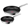 Tefal Ensemble de 2 Pièces de poêles B817S255 Acier inoxydable Ø 20 cm Ø 26 cm