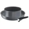 TEFAL Batterie de cuisine3 pièces en aluminium avec poignées amovibles...