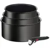 Lot 3 casseroles et poignée Tefal Ingenio Eco Resist 16/18/20 cm Noir