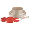 Set 8 pièces Batteries de cuisine Tefal Ingenio Delight L7839802 Beige