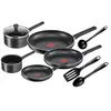 Set de poêles et casseroles Tefal Brut C2649202 9 pièces Noir