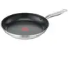 Tefal Virtuoso E49106 Poêle à frire 28 cm avec revêtement en acier inoxydable de qualité supérieure, revêtement en titane anti-adhésif, indicateur de température thermo-signal, convient à l'induction,