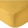 BABYCALIN Lot de 2 draps housse 60x120x15cm Moutarde/blanc