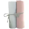 BABYCALIN 2 Draps Housse Bébé Blanc Rose 60 x 120 cm - Jersey - 130gr/m²