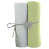Lot de 2 draps housse blanc / vert 70 x 140 cm - babycalin