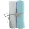 BABYCALIN Lot de 2 draps housse 70x140cm Blanc/turquoise