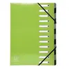 Exacompta Lot de 6 Trieur extensible IDERAMA, 12 compartiments, coloris vert anis