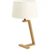 Aluminor Lampe à poser Memphis LT en bois et tissu, blanche