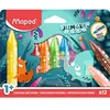 Crayons de Cire - Maped - Jungle Fever - 12 Crayons - Couleurs Éclatantes - Protection en Papier