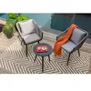 JARDILINE Salon de jardin détente en aluminium et corde tressée gris Amorgos - 2 places -