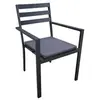 Fauteuil de jardin en aluminium avec coussin gris Minorca - Jardiline